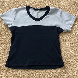 brandy melville navy and light blue top
